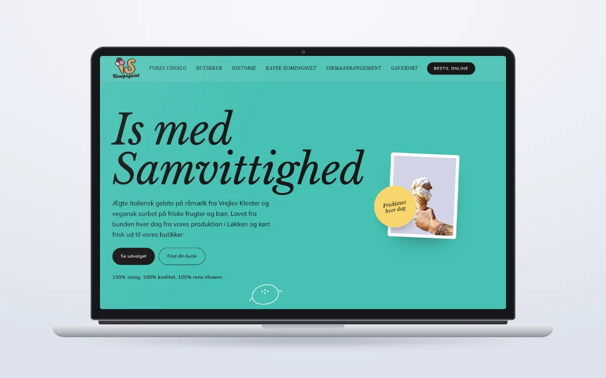 Hjemmeside for Is Kompagniet