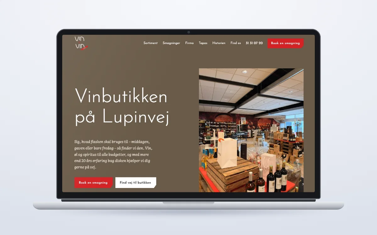 Hjemmeside for Vin & Vin Hobro